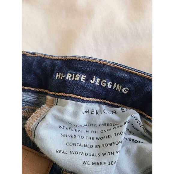 American Eagle Outfitters Jegging Jeans Women's Size 2 Short Blue Denim High-Ris - Picture 4 of 6